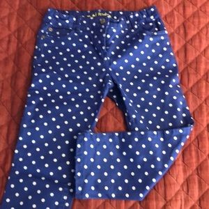 Girls blue polka dot Boden Capri pants